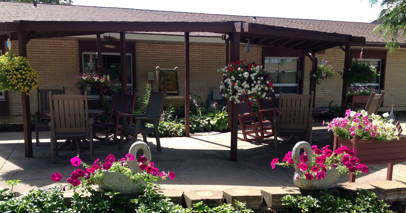 Graphic of the front patio garden at the Columbia County Health Care Center