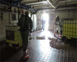 Simulated Hazardous Materials Spill within the building from the tornado
